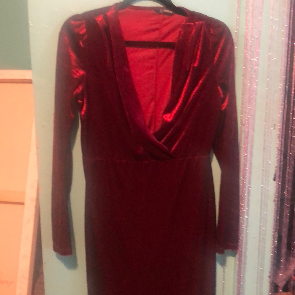 Sexy red velvet dress